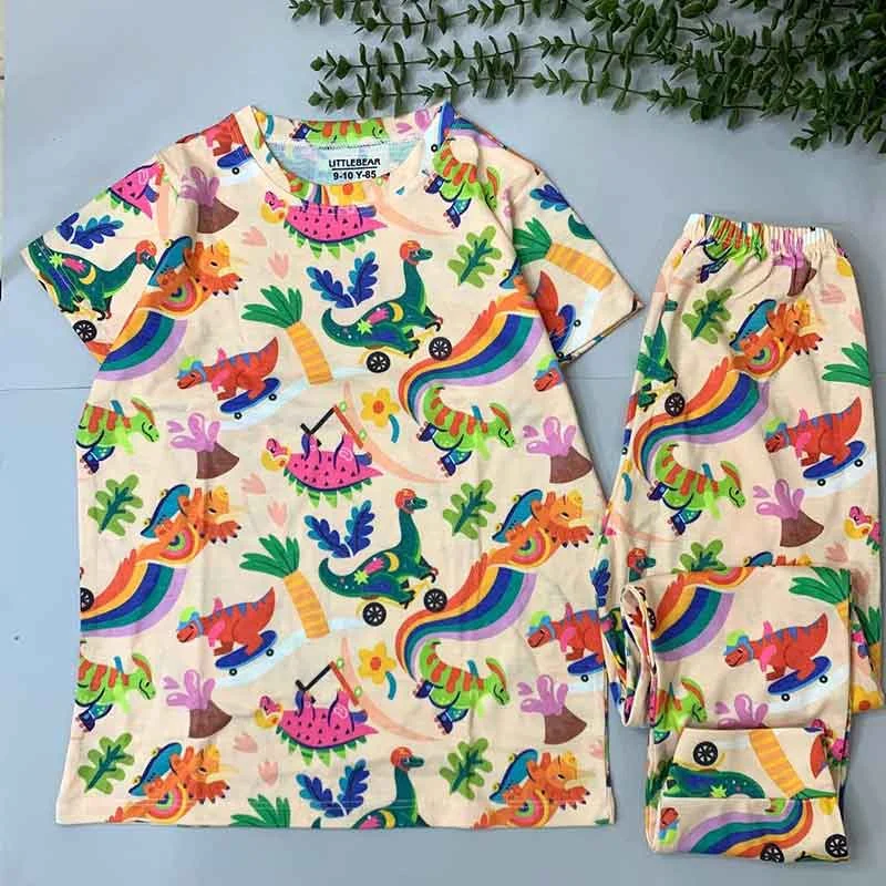 تیشرت شلوارک راحتی نرمالو دایناسوری