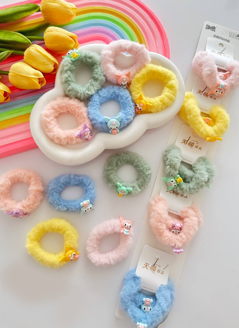 کش مو دخترانه مخمل کرومی