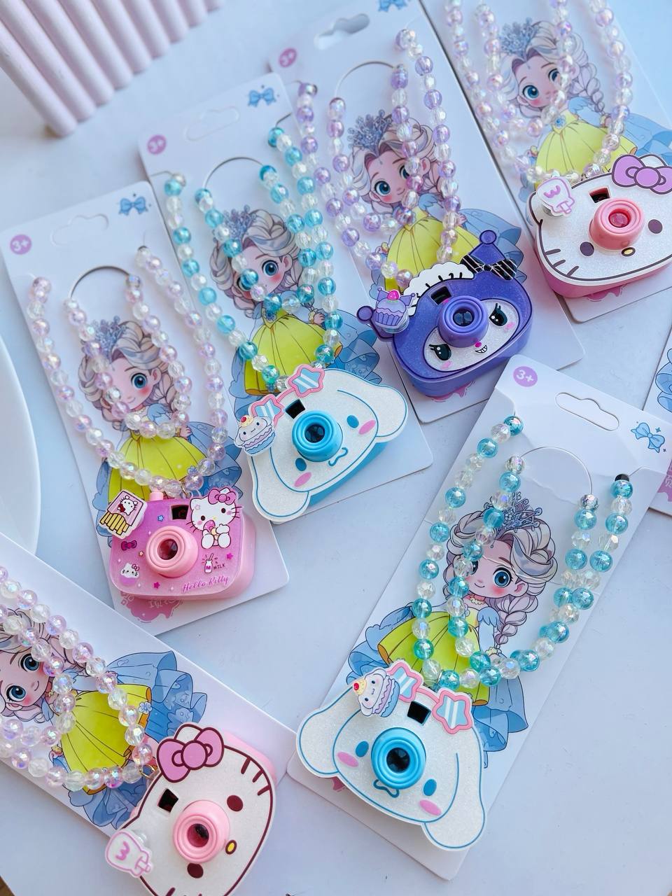 3 طرح کرومی و ملودی و‌ کیتی گردنبند بچگانه دخترانه فانتزی دوربین دار